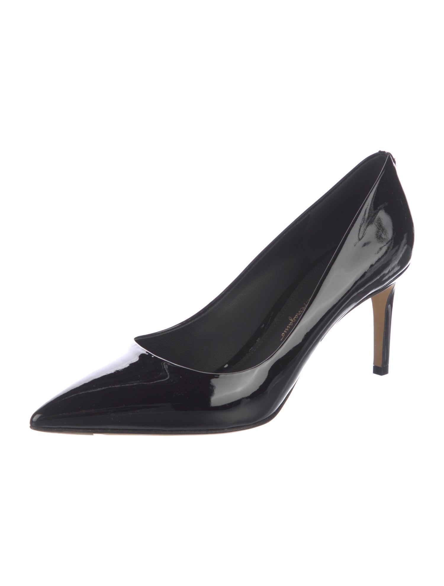 Salvatore Ferragamo Patent Leather Bow Accents Pumps