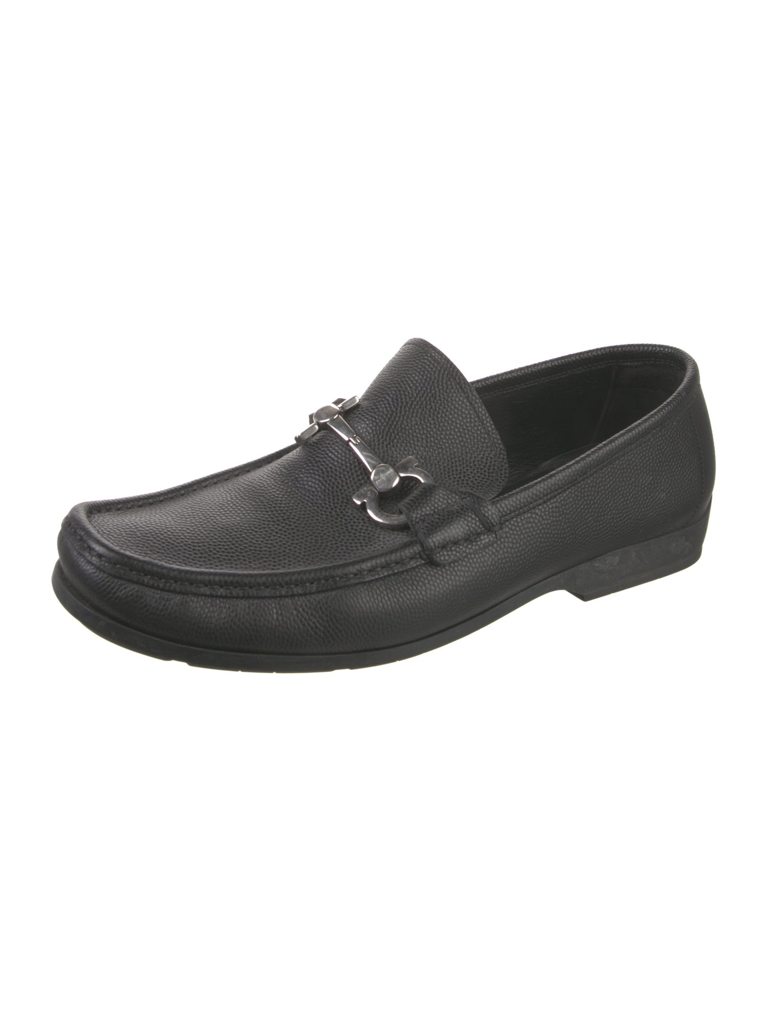 Salvatore Ferragamo Gancini Logo Leather Dress Loafers