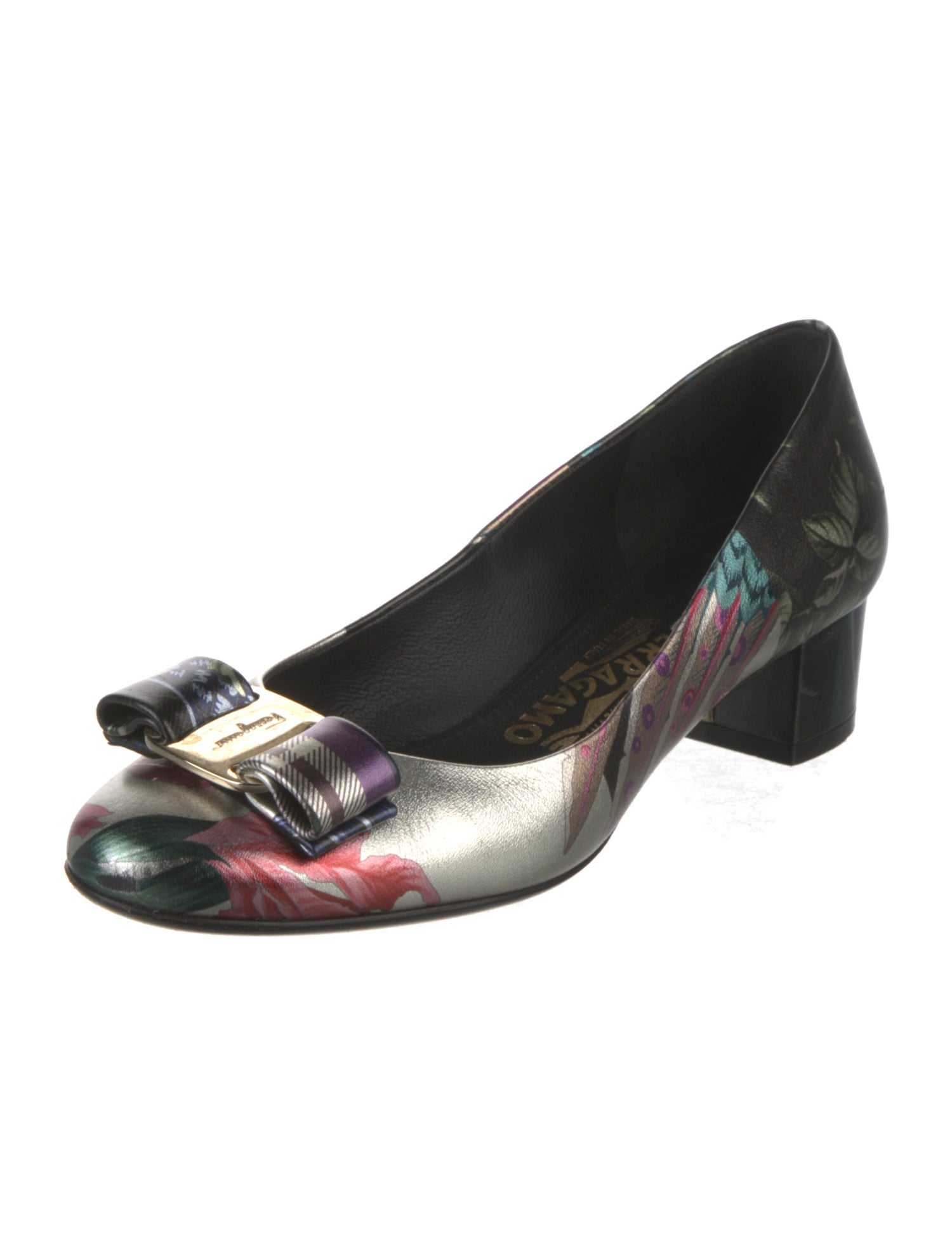 Salvatore Ferragamo Leather Printed Pumps