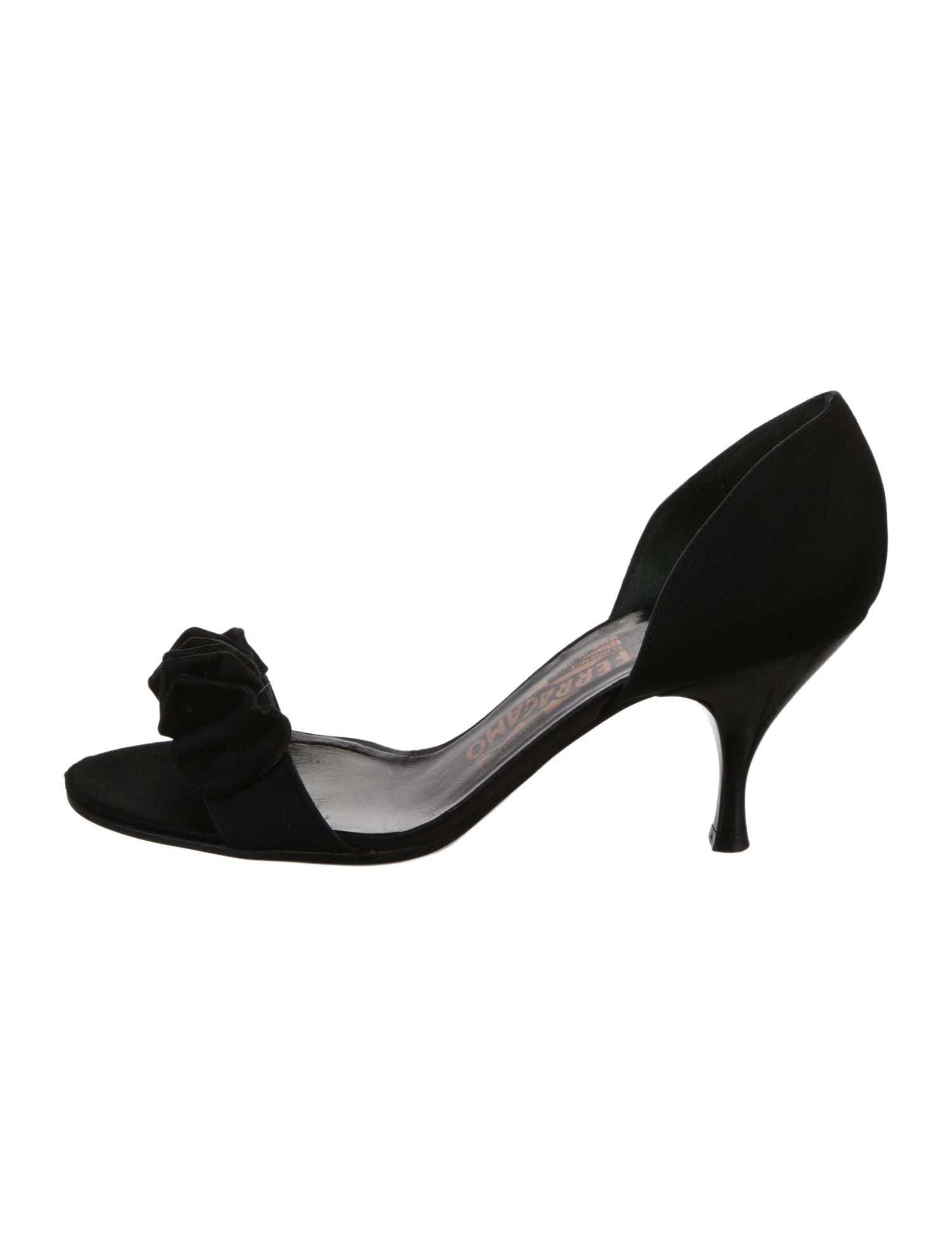 Salvatore Ferragamo Vara Bow Accent Satin Sandals