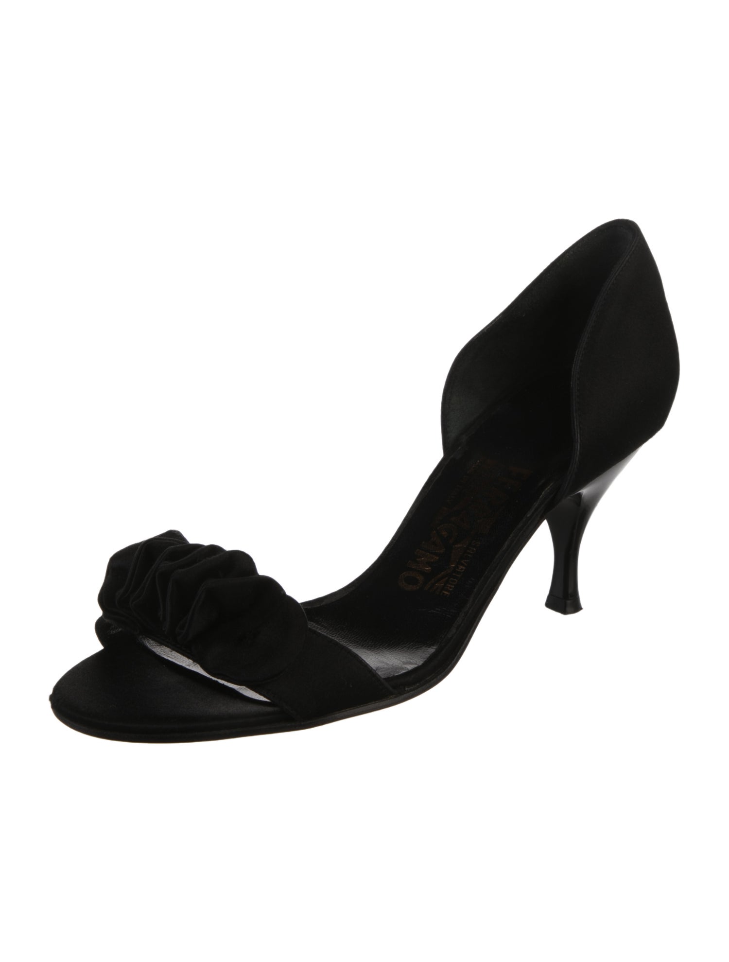 Salvatore Ferragamo Vara Bow Accent Satin Sandals