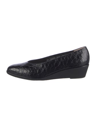 Salvatore Ferragamo Embossed Leather Flats