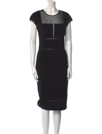 Salvatore Ferragamo Crew Neck Midi Length Dress