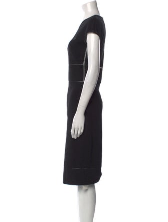 Salvatore Ferragamo Crew Neck Midi Length Dress