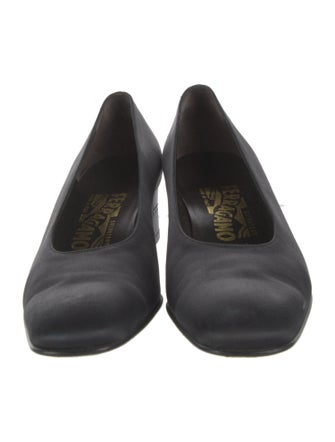 Salvatore Ferragamo Satin Crystal Embellishments Pumps