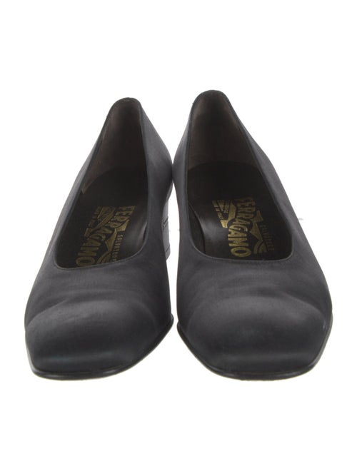 Salvatore Ferragamo Satin Crystal Embellishments Pumps