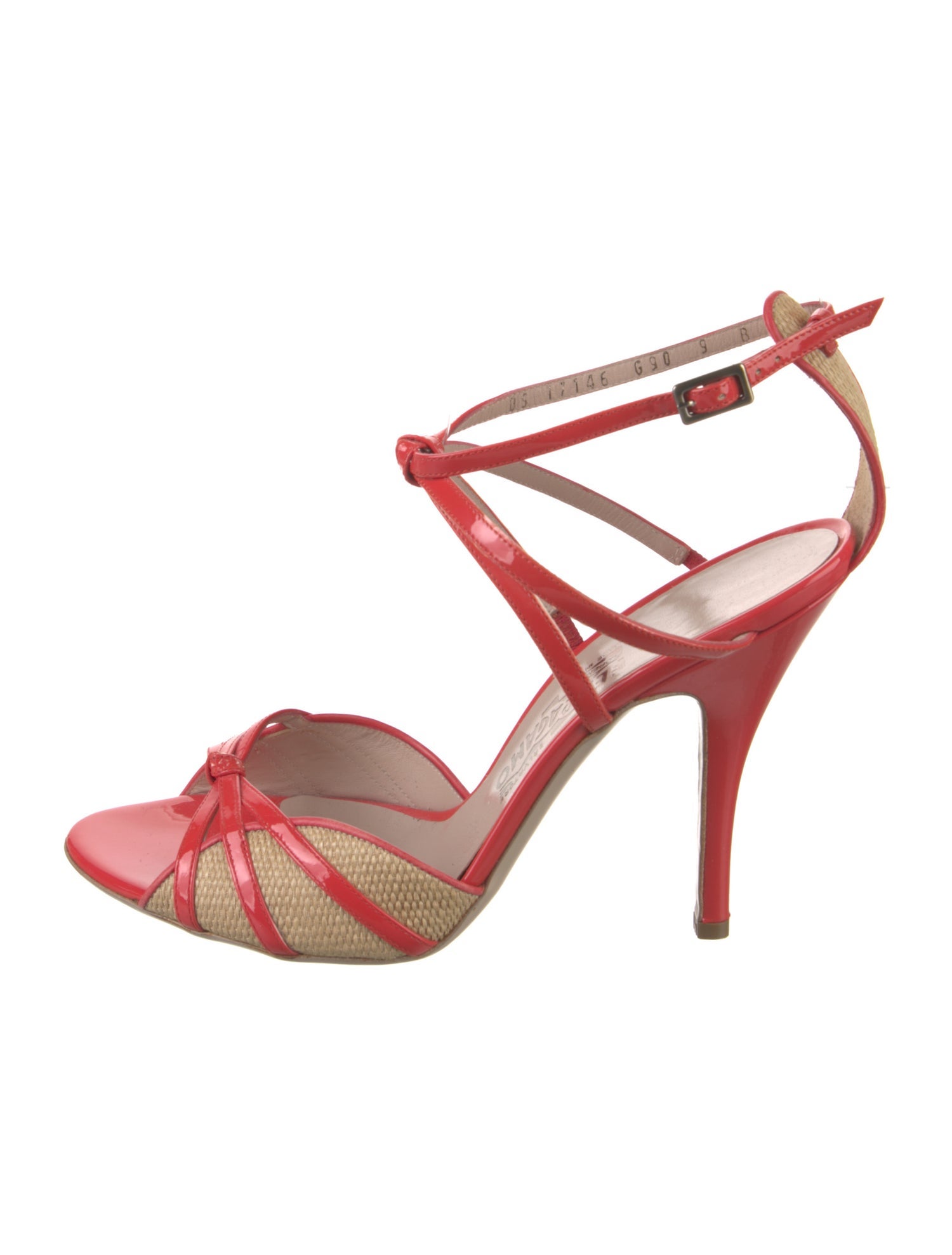 Salvatore Ferragamo Patent Leather Cutout Accent Sandals
