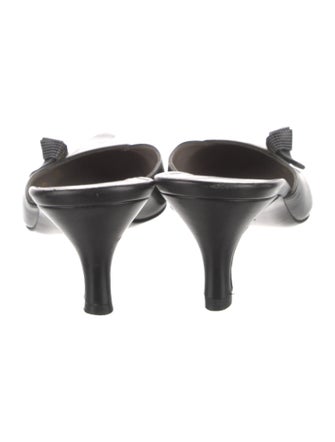 Salvatore Ferragamo Leather Leather Trim Embellishment Mules