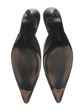 Salvatore Ferragamo Leather Leather Trim Embellishment Mules