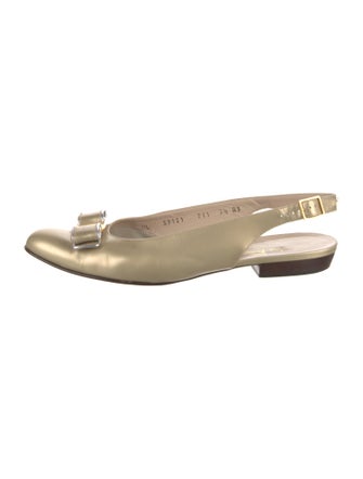 Salvatore Ferragamo Leather Slingback Flats