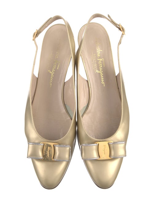 Salvatore Ferragamo Leather Slingback Flats