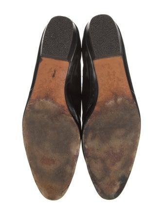 Salvatore Ferragamo Patent Leather Bow Accents Flats