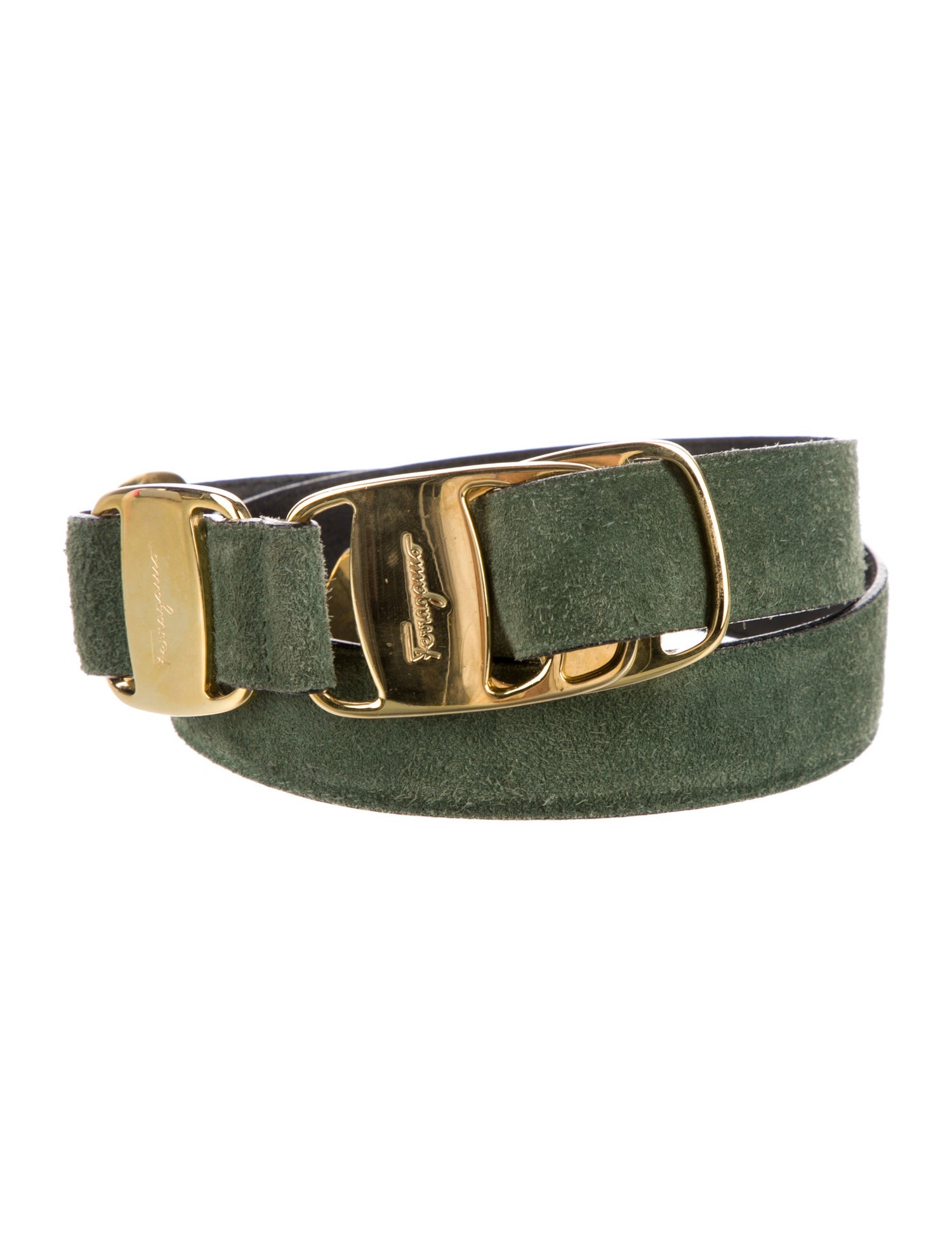 Salvatore Ferragamo Skinny Suede Belt