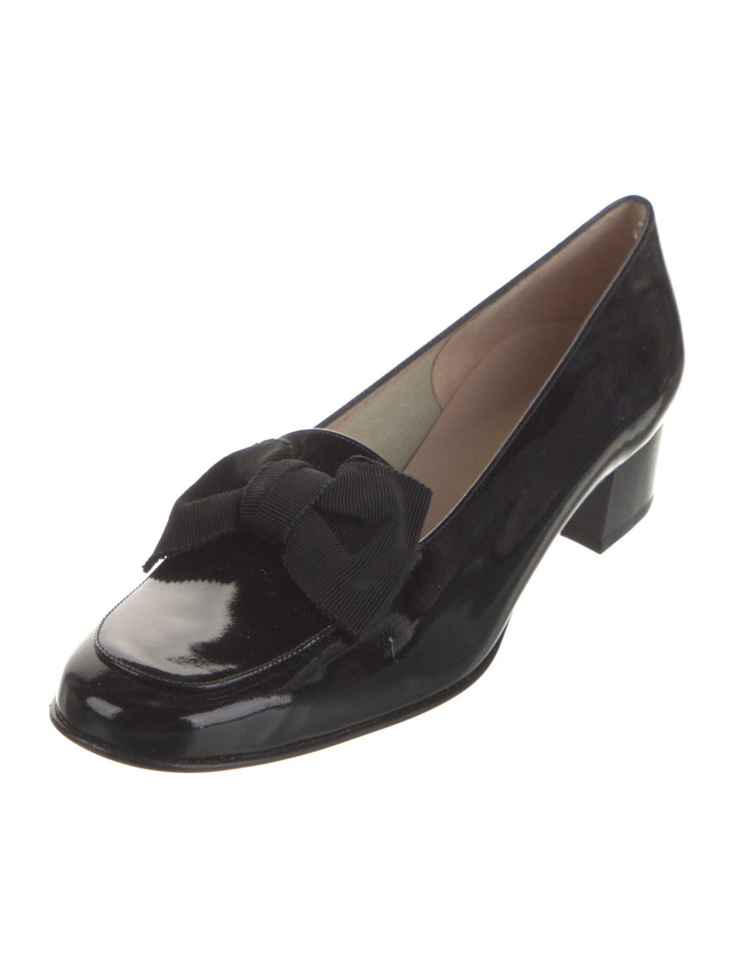 Salvatore Ferragamo Patent Leather Bow Accents Pumps