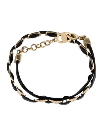 Salvatore Ferragamo Leather Varini Double Wrap Bracelet