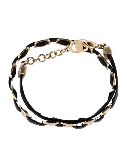 Salvatore Ferragamo Leather Varini Double Wrap Bracelet