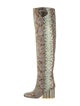 Salvatore Ferragamo Gancini Logo Snakeskin Boots