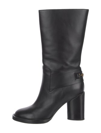 Salvatore Ferragamo Gancini Logo Leather Boots