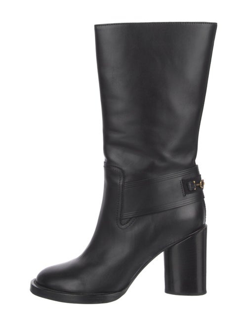 Salvatore Ferragamo Gancini Logo Leather Boots