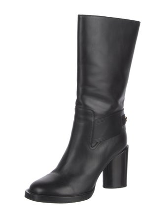 Salvatore Ferragamo Gancini Logo Leather Boots