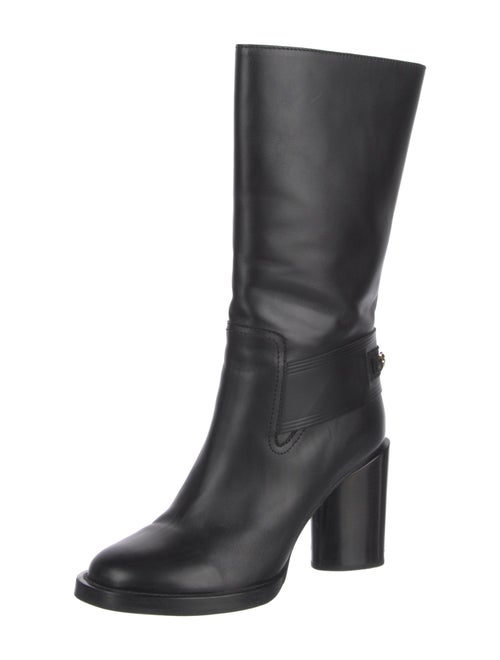 Salvatore Ferragamo Gancini Logo Leather Boots