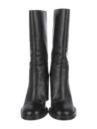 Salvatore Ferragamo Gancini Logo Leather Boots