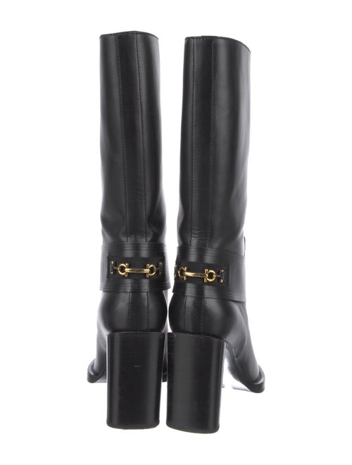 Salvatore Ferragamo Gancini Logo Leather Boots