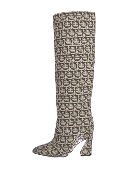 Salvatore Ferragamo Canvas Printed Boots