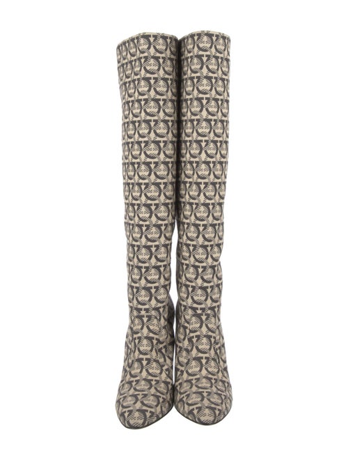 Salvatore Ferragamo Canvas Printed Boots