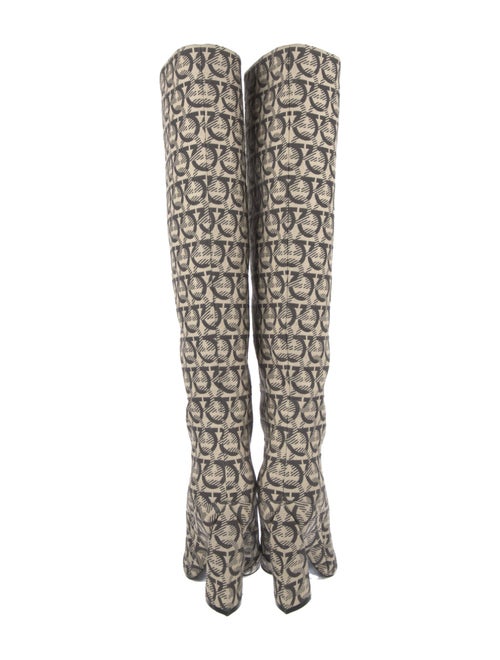 Salvatore Ferragamo Canvas Printed Boots