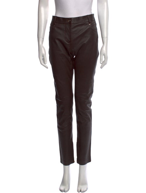 Salvatore Ferragamo Leather Skinny Leg Pants