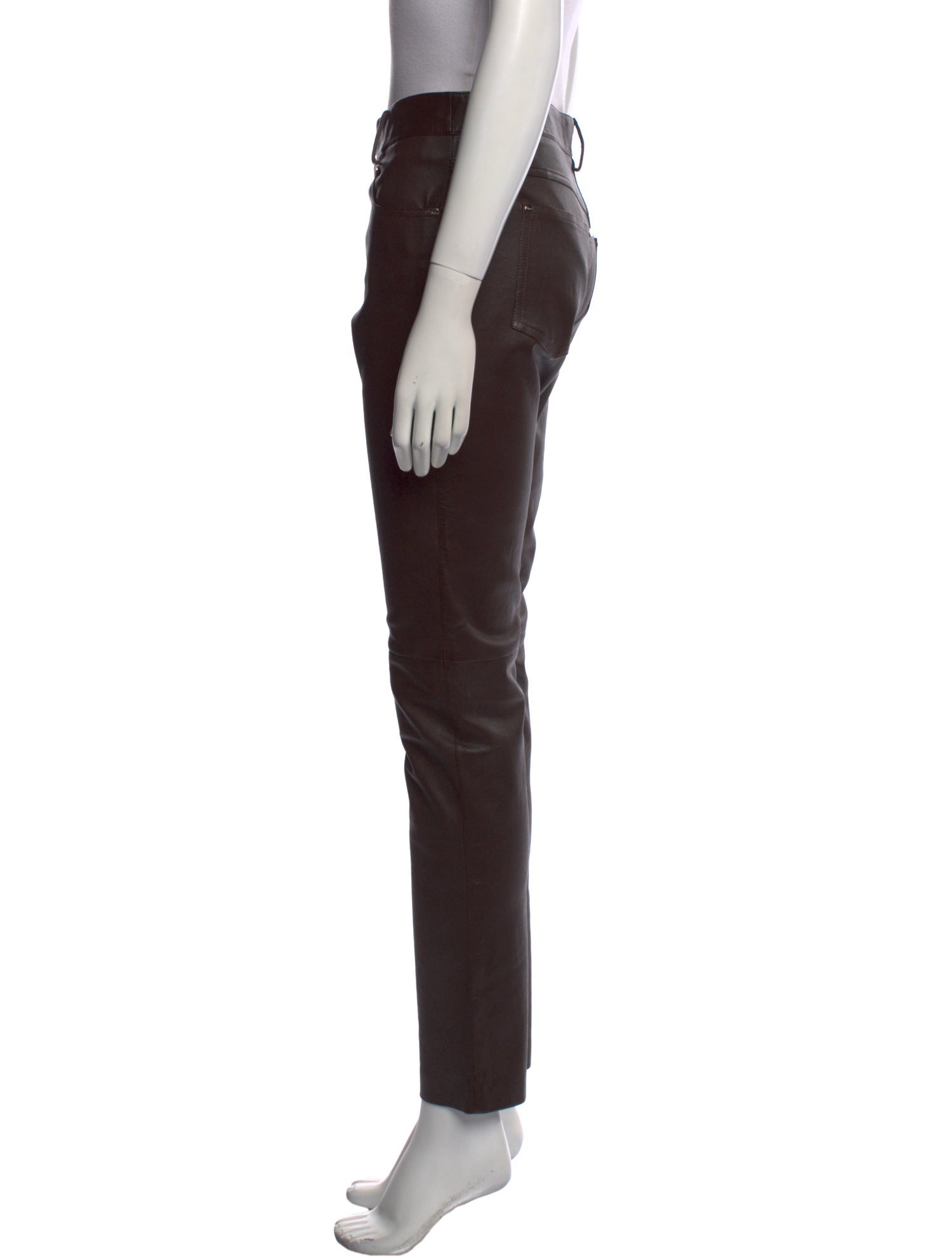 Salvatore Ferragamo Leather Skinny Leg Pants
