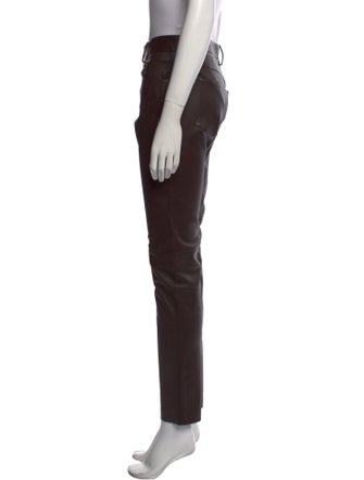 Salvatore Ferragamo Leather Skinny Leg Pants