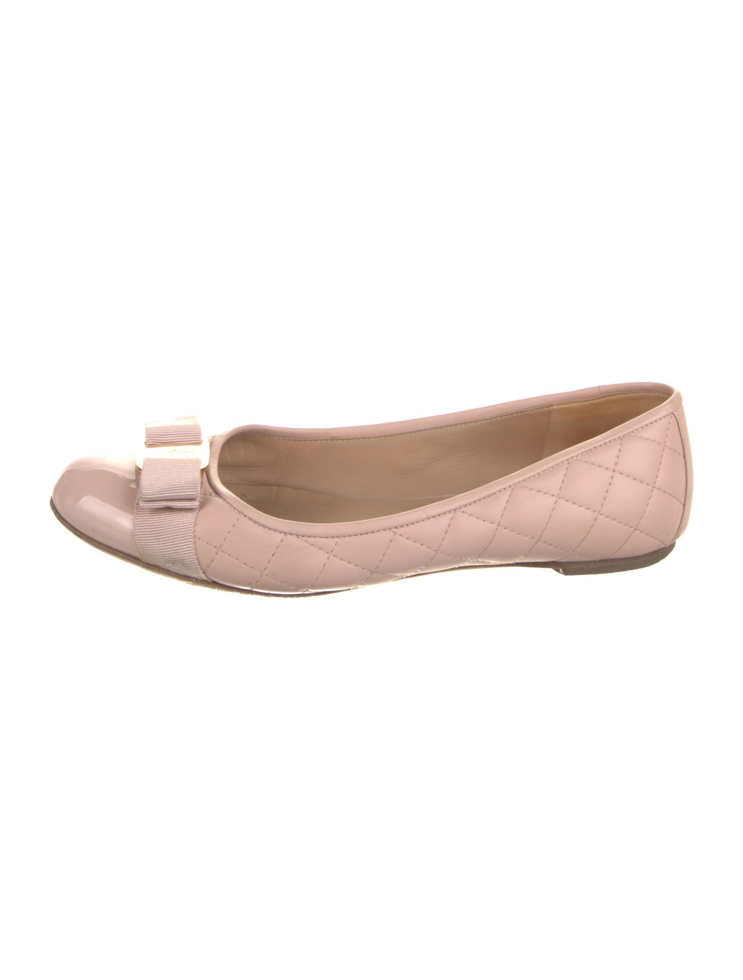 Salvatore Ferragamo Leather Bow Accents Flats