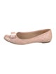 Salvatore Ferragamo Leather Bow Accents Flats