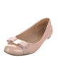 Salvatore Ferragamo Leather Bow Accents Flats