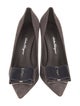 Salvatore Ferragamo Suede Bow Accents Pumps