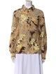 Salvatore Ferragamo Silk Printed Button-Up Top