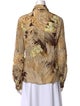 Salvatore Ferragamo Silk Printed Button-Up Top