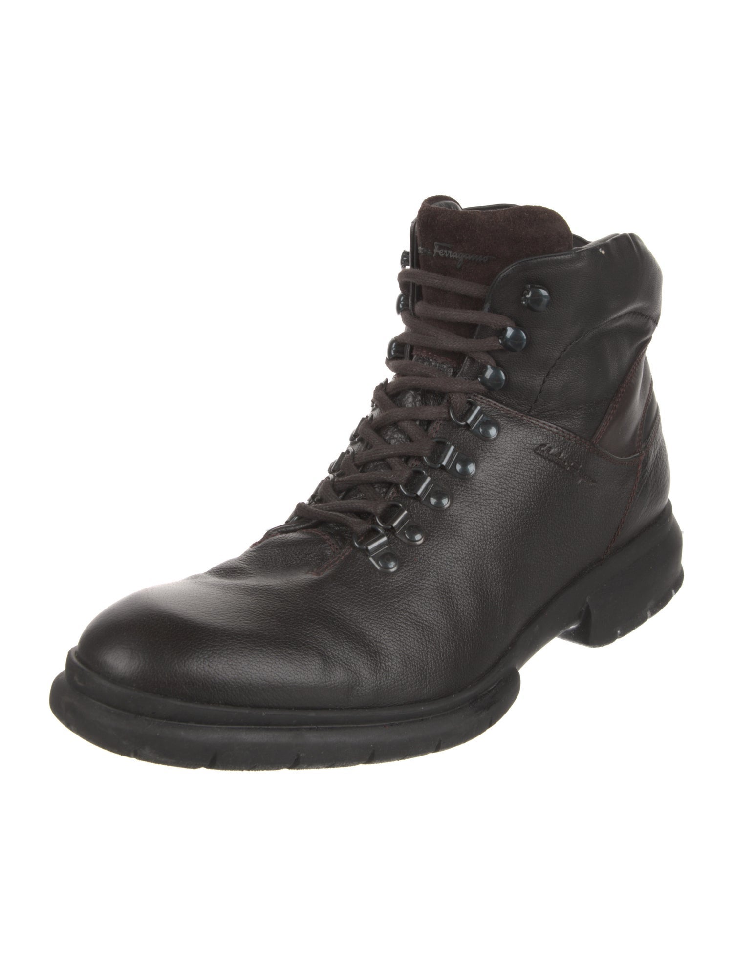 Salvatore Ferragamo Leather Lace-Up Boots
