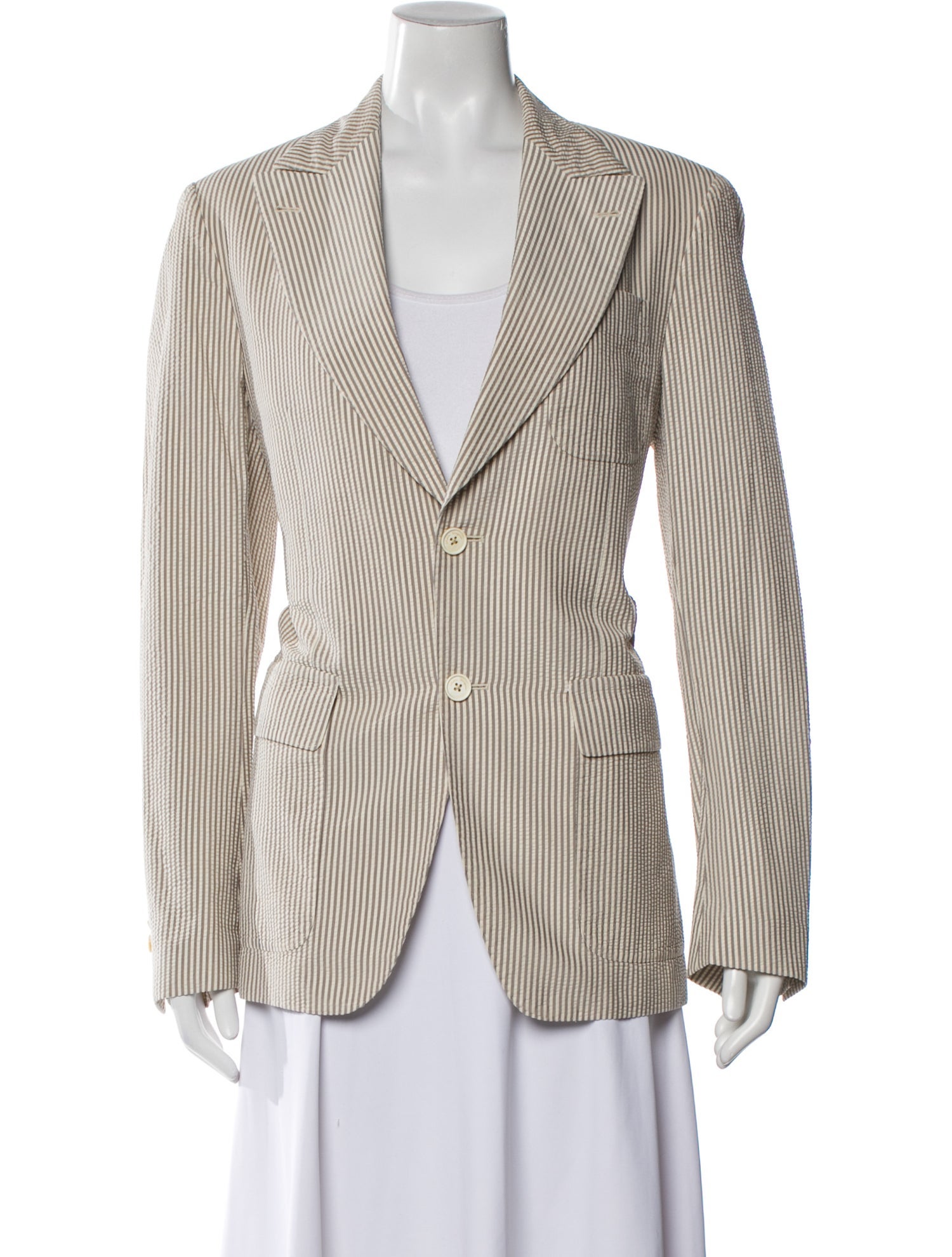 Salvatore Ferragamo Silk Striped Blazer