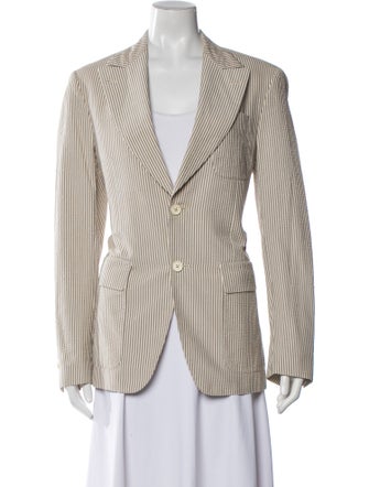 Salvatore Ferragamo Silk Striped Blazer