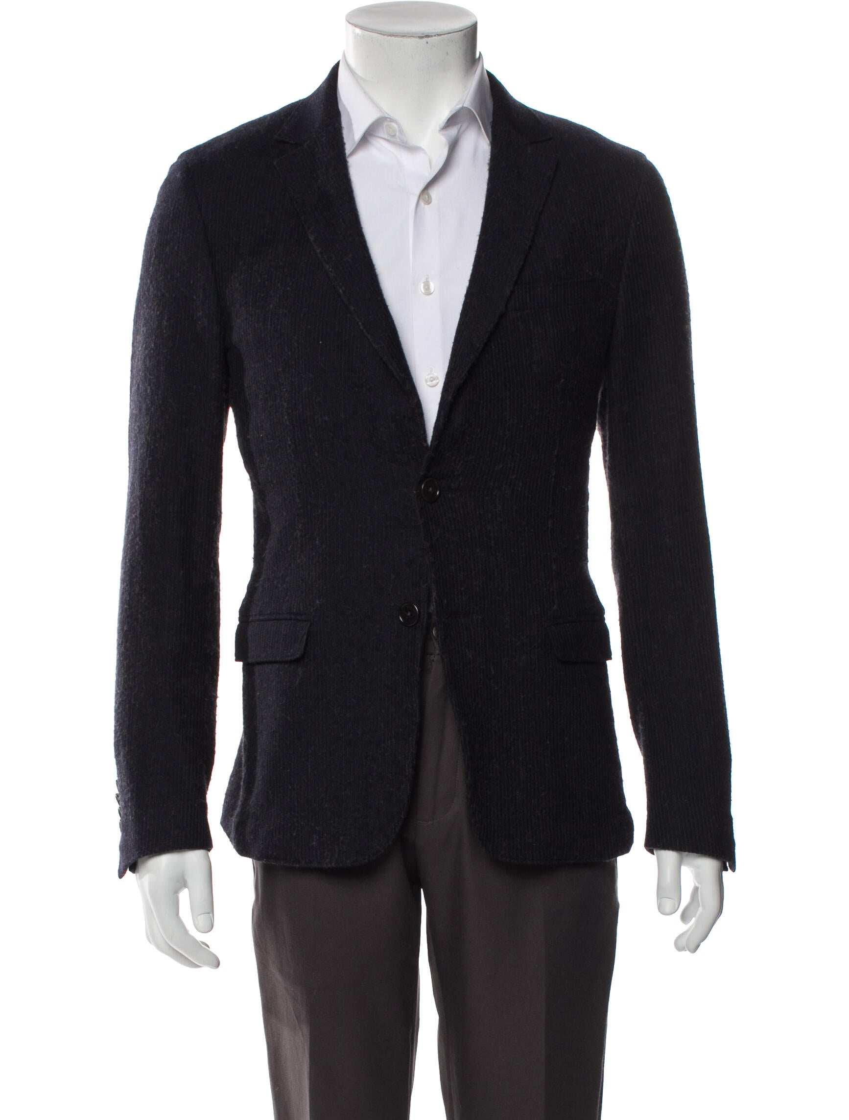 Salvatore Ferragamo Wool Printed Peacoat