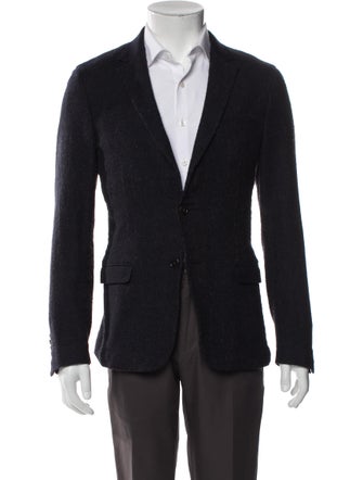 Salvatore Ferragamo Wool Printed Peacoat