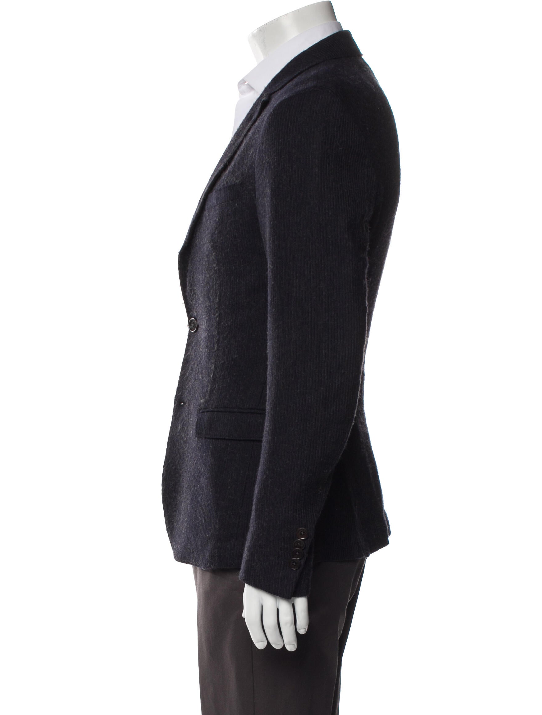 Salvatore Ferragamo Wool Printed Peacoat