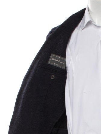 Salvatore Ferragamo Wool Printed Peacoat