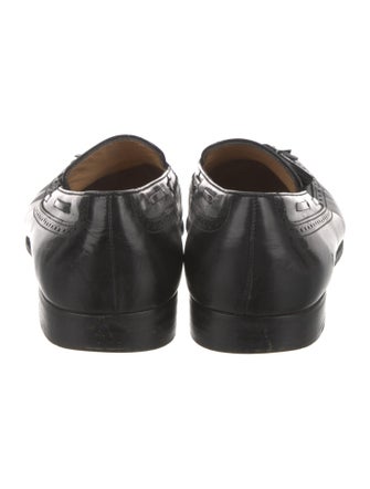 Salvatore Ferragamo Leather Lasercut Accents Dress Loafers