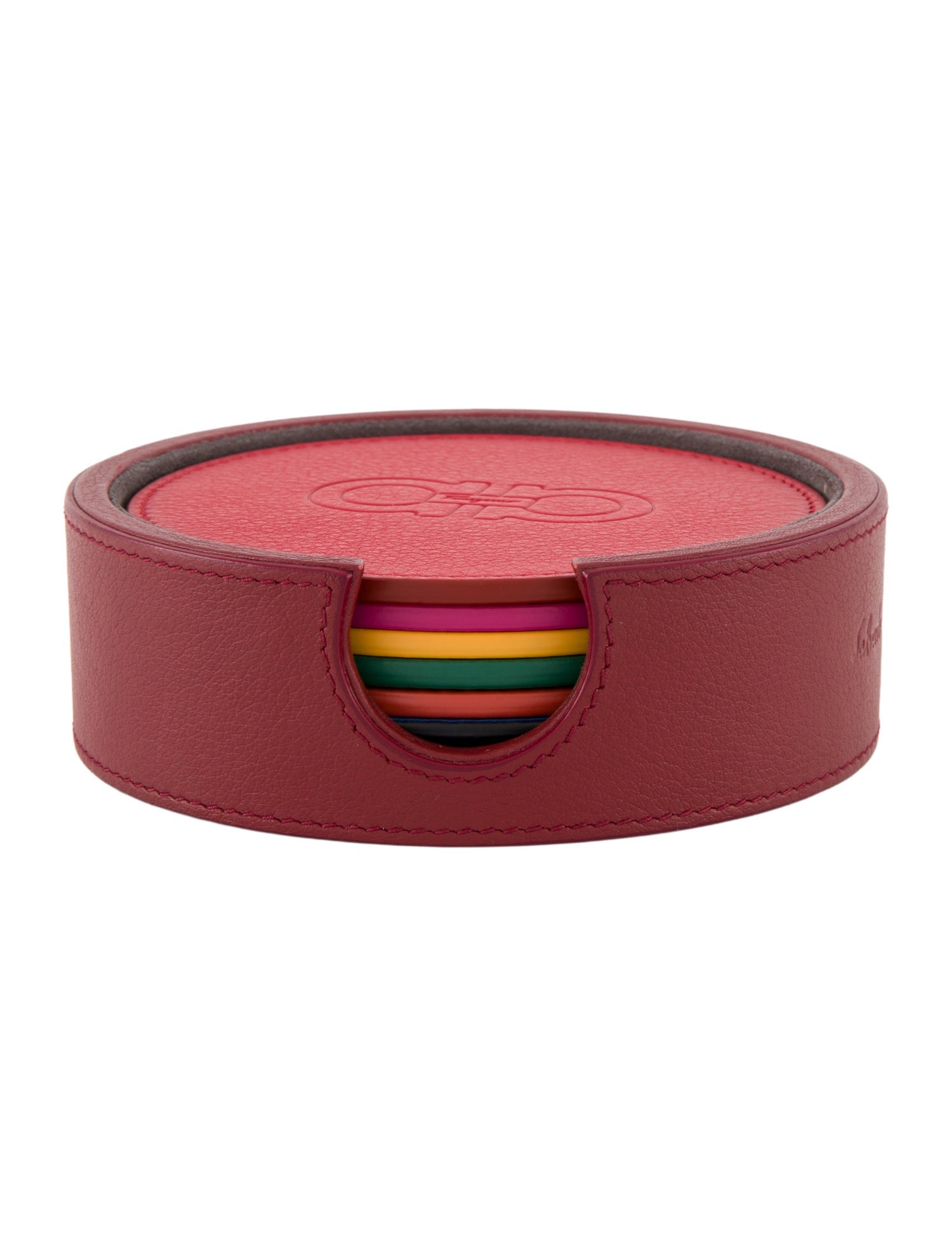 Salvatore Ferragamo 6-Piece Leather Coasters