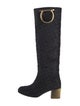 Salvatore Ferragamo Gancini Logo Ponyhair Riding Boots