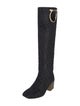 Salvatore Ferragamo Gancini Logo Ponyhair Riding Boots